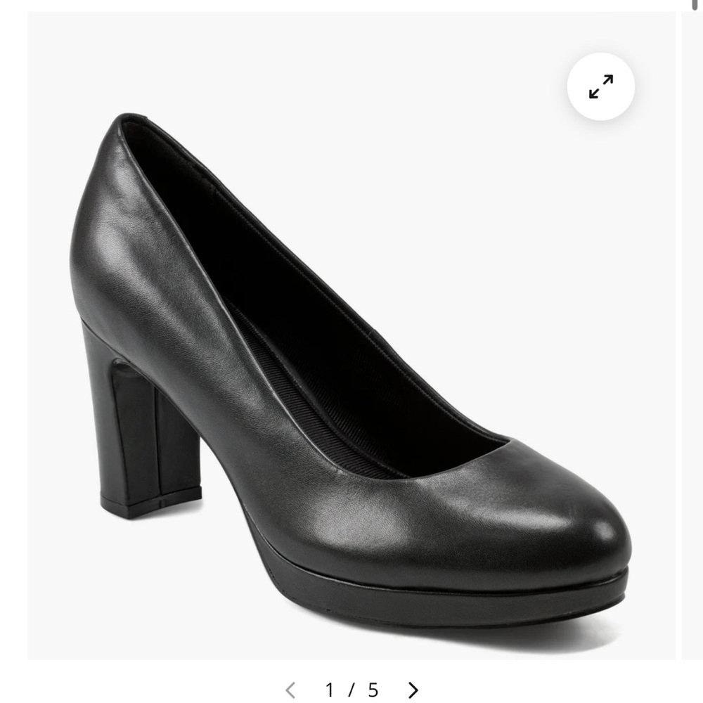 Rockport Carmen Total Motion Black Leather Heels Women’s Sz 7